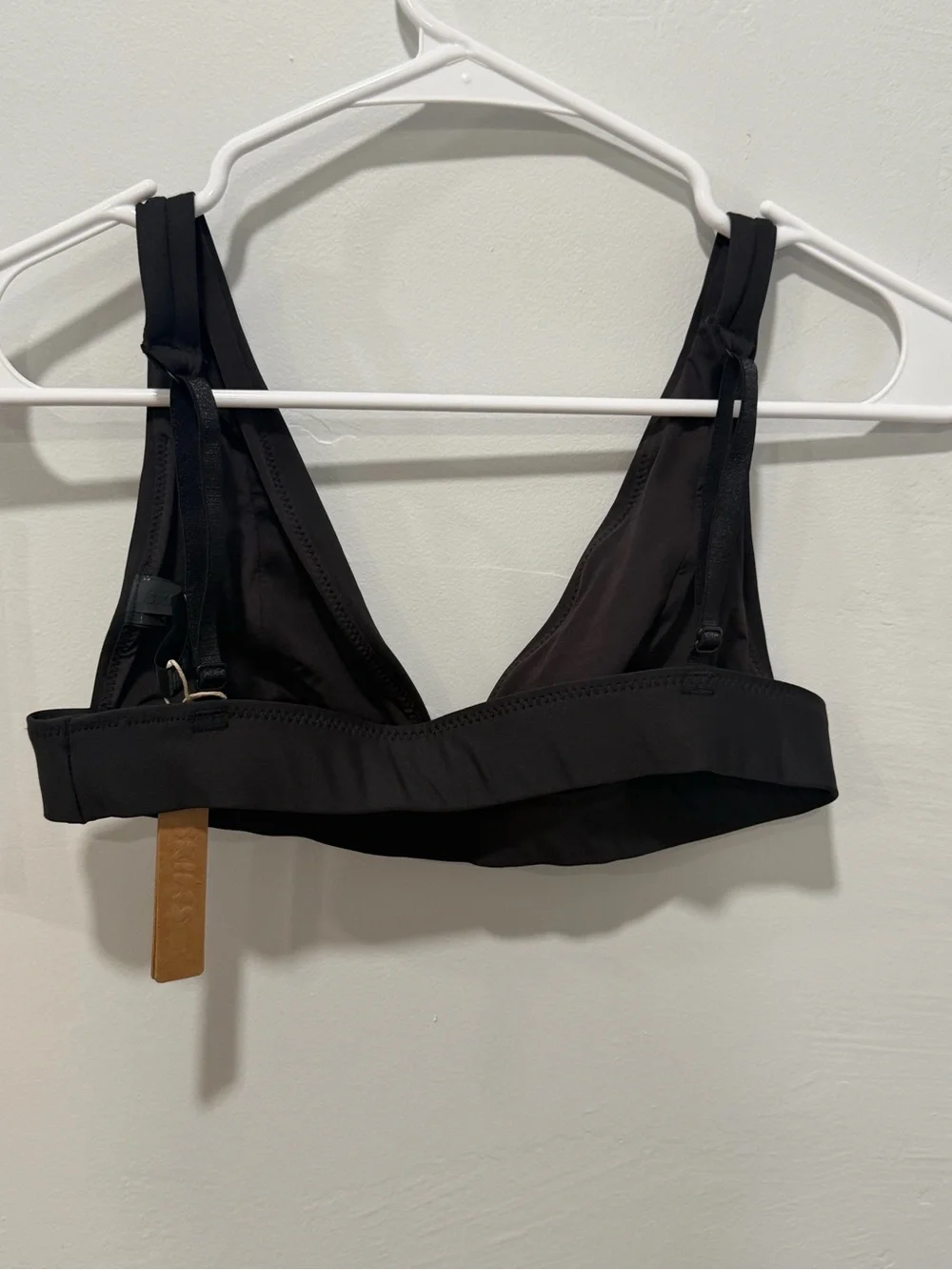 SKIMS Recycled Swim Plunge Bikini Top – Onyx – Size Small